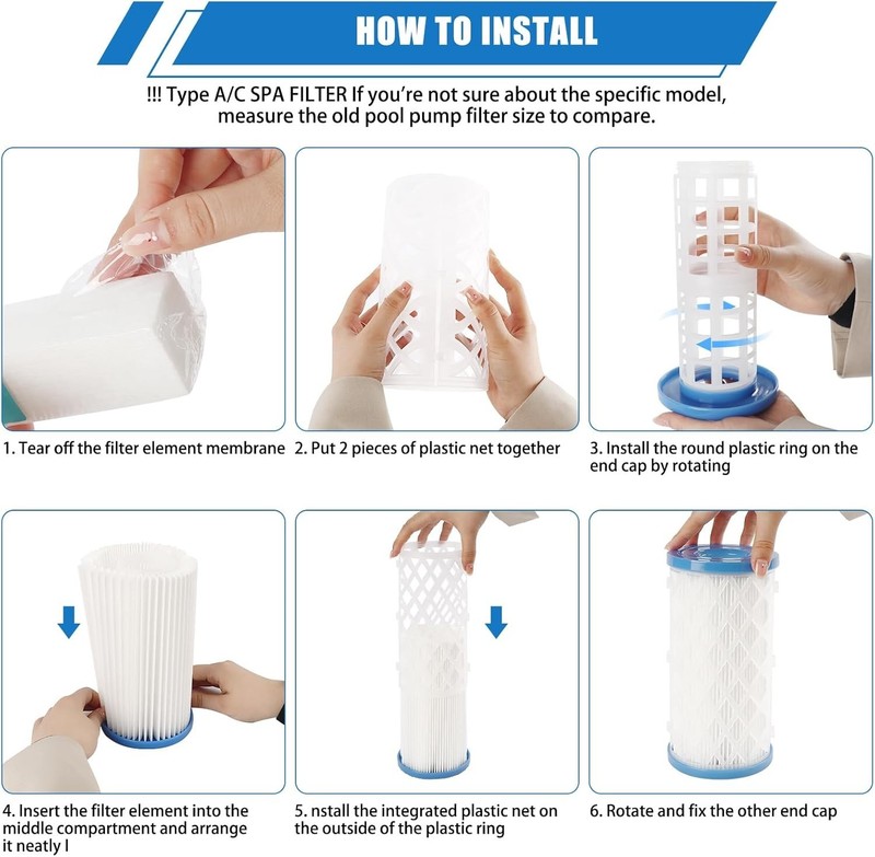 Reusable Pool Filter System with 12 Cartridges - Triple Filtration Power gallery