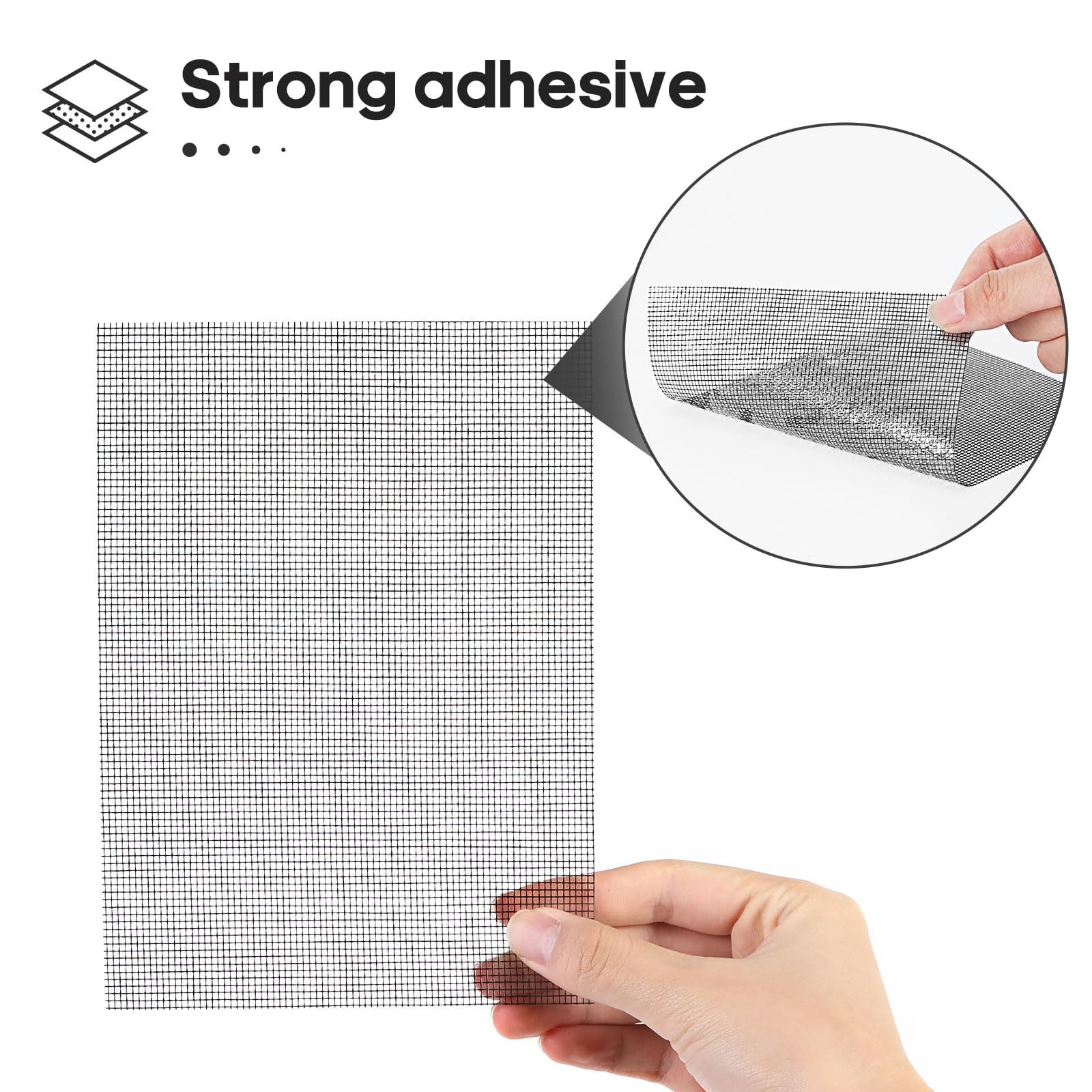 5" x 7" Black/Grey Screen Repair Kit 6 PCS Window Screen Patch Repair Tape for gallery