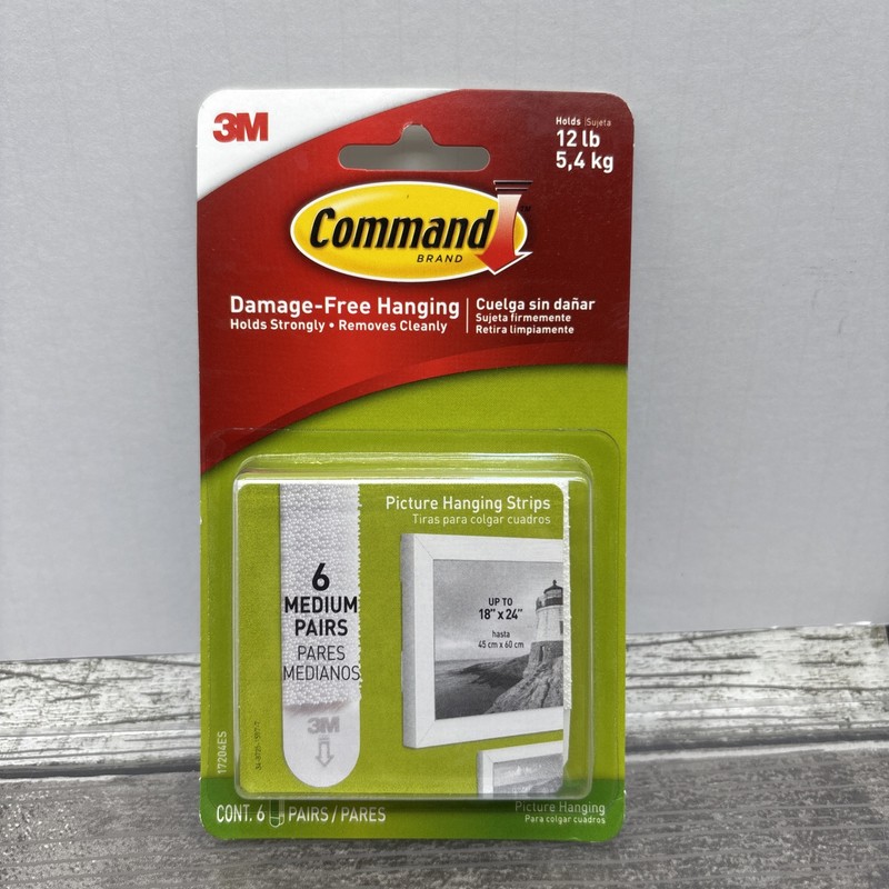 3M Command Medium Picture Hanging Strips, 6 Pack Of 2 Pairs, 12 Lb Hold {56} gallery