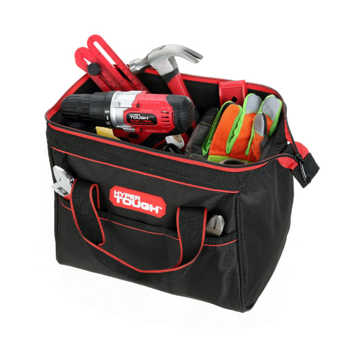 2 PACK Hyper Tough 12-inch Polyester Tool Bag, with Full-Length Zipper gallery