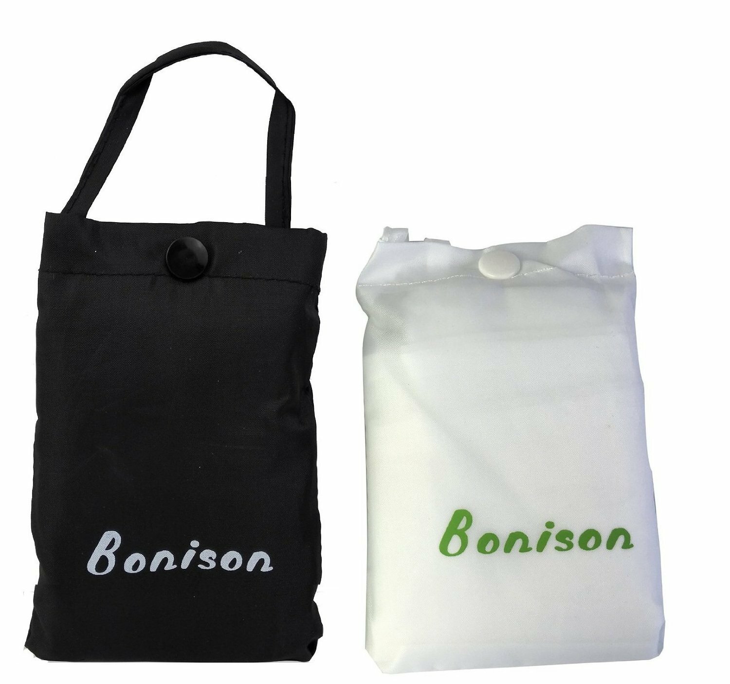 Reusable Water Resistant Foldable Polyester Grocery Shopping Bags 3 Black+3White gallery