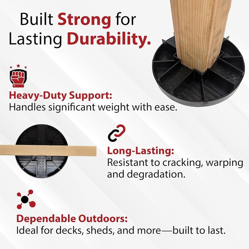 Round Foundation Block – Supports 1250 Lbs, Durable Deck Support gallery
