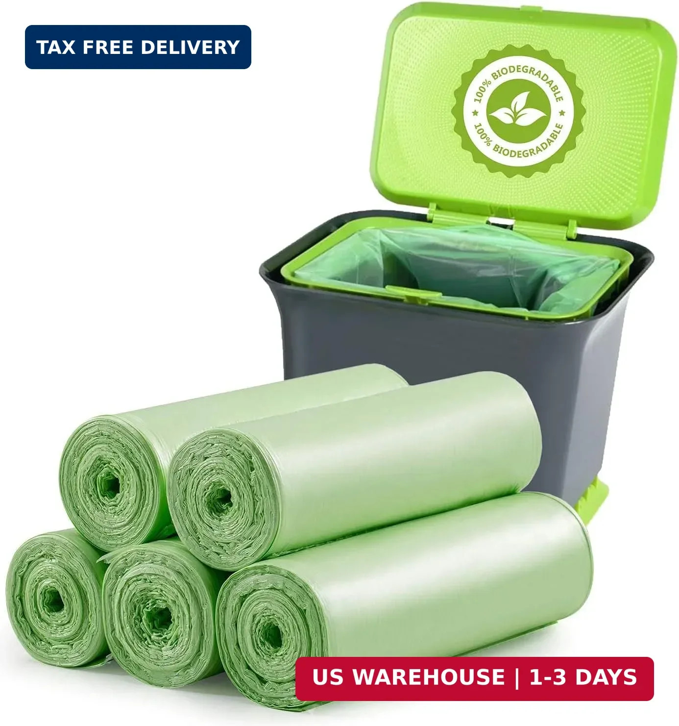 120 Counts Mini Garbage Bags, 1.2 Gallon Small Compostable Trash Bags, Sm gallery