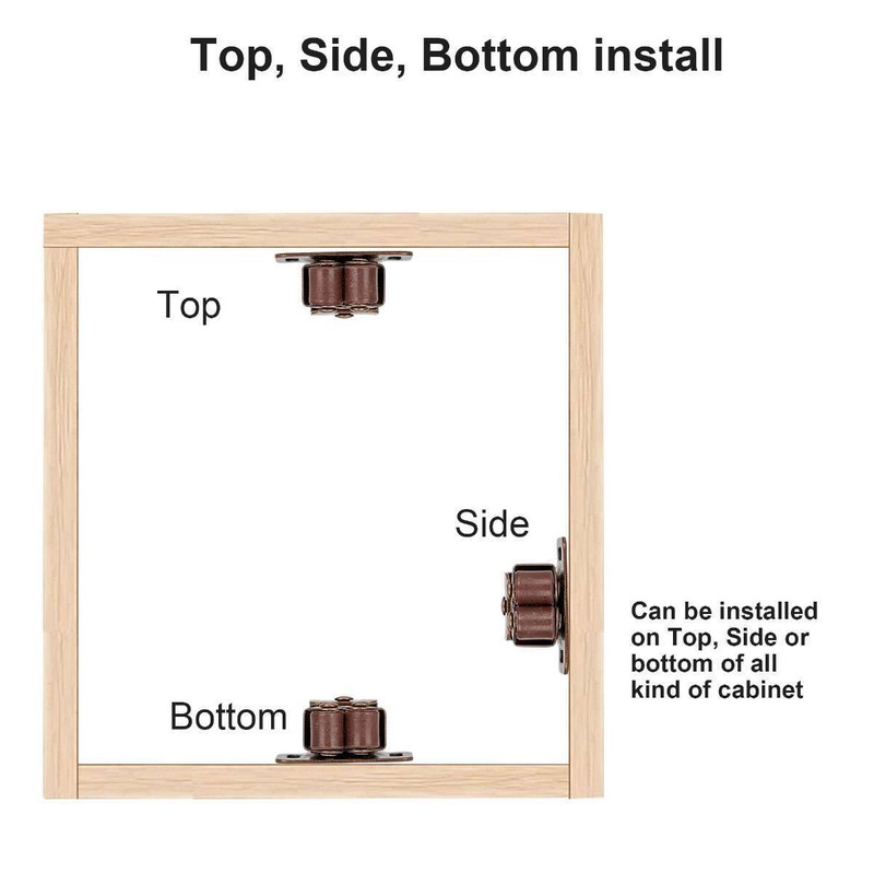 4/8/12pack Double Roller Catch Cupboard Cabinet Door Closet Latch Brown/Silver gallery