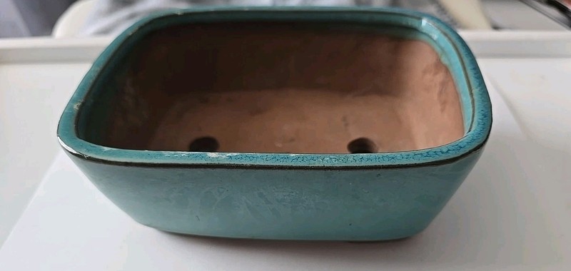 Rectangular Bonsai, Succulent Pot - Green Glazed 7" X 5 3/8" gallery