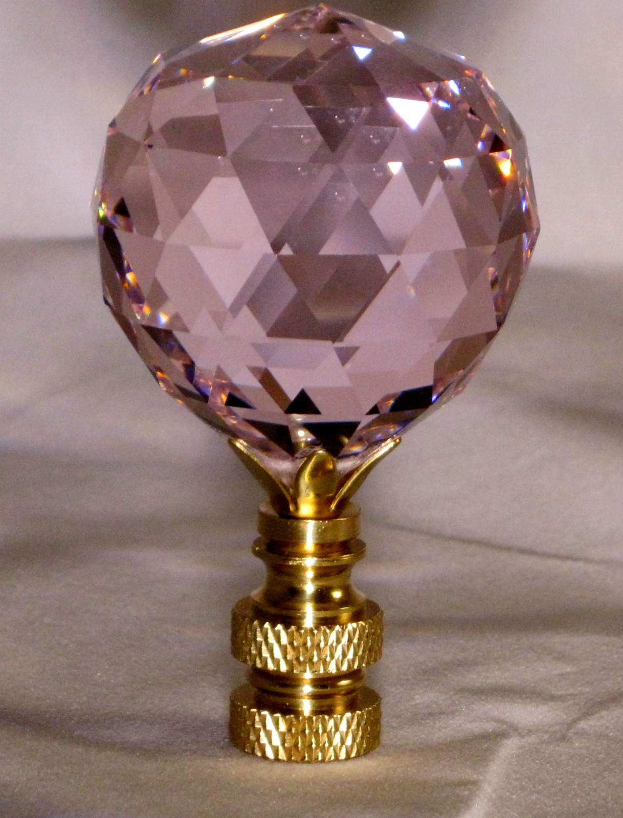 LAMP FINIAL-STUNNING LEADED CRYSTAL LAMP FINIAL-PINK gallery