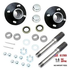 Pair Trailer Hub Assembly Kit,4-Bolt on 4″ Circle,Fit 2,000 lbs axles,Includes