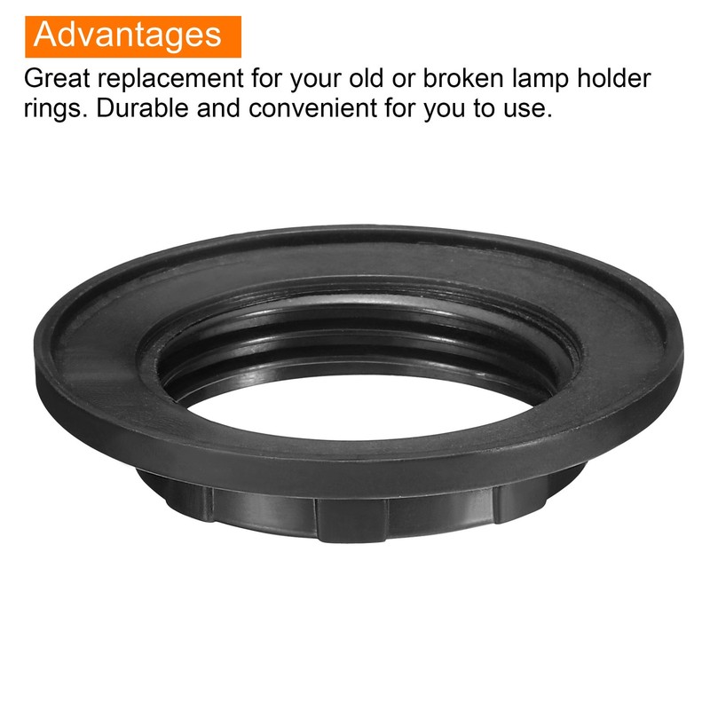 3 Set E14 Light Socket Rings Lamp Shade Holder Adapter Ring Black gallery