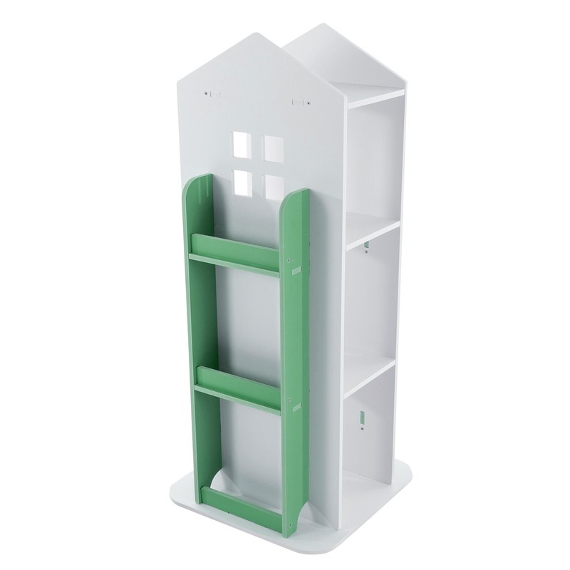 4-Tier Bookcase Storage Shelf 360° Rotating Bookshelf /Freestanding Display Rack gallery