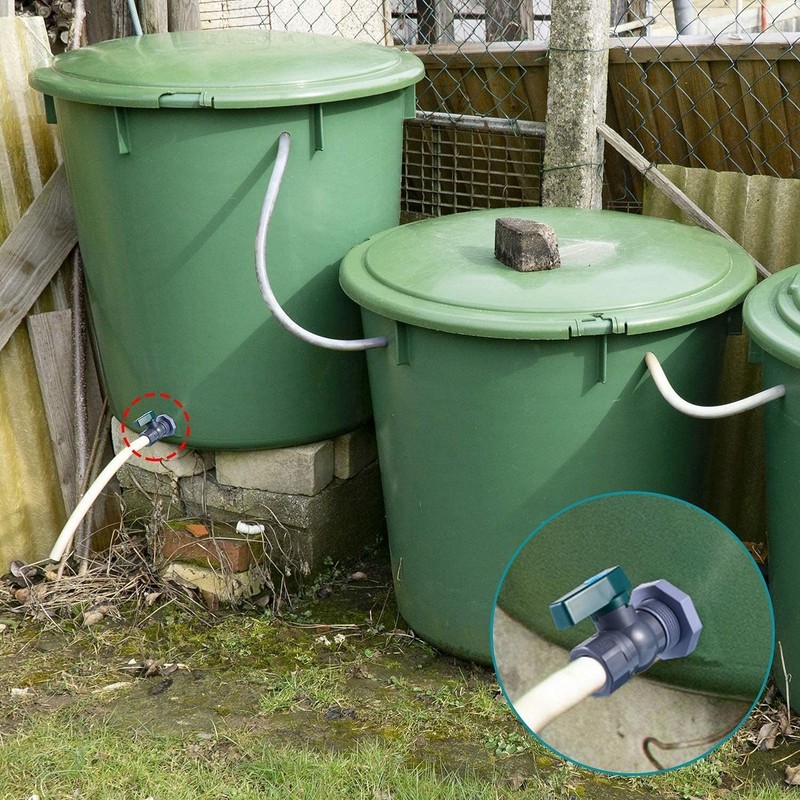 2 Pack 3/4 Inch Rain Barrel Spigot Kit - BILAL Water Barrel PVC Garden Diverter gallery