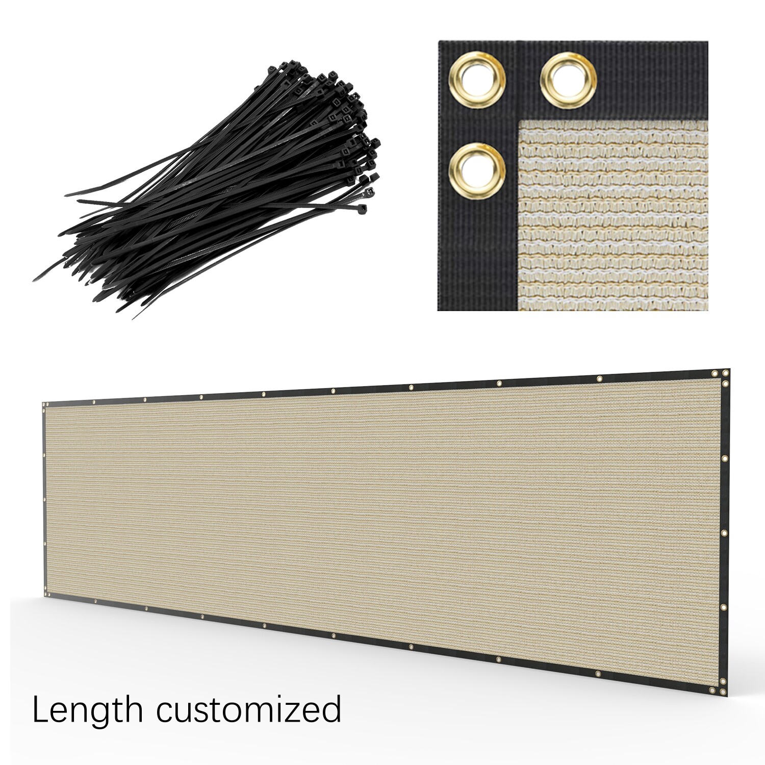 16FT Privacy Beige Fence Screen Windscreen Garden Heavy Duty Mesh Shade Cover gallery