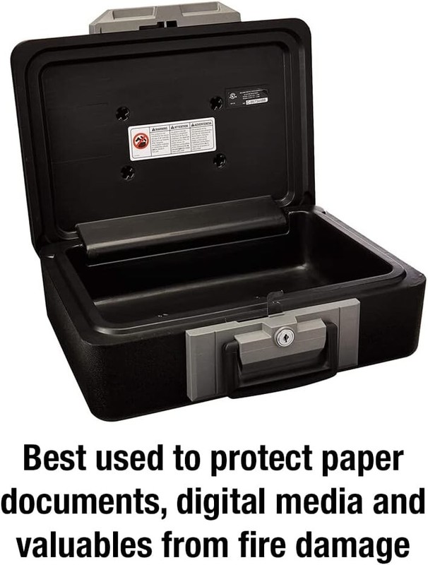 Heavy-Duty Fireproof Safe Box, 0.25 Cubic Feet - Key Lock for Ultimate Security gallery