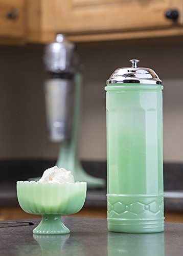 Tablecraft HJ714 Straw Jar with Metal Lid, Green gallery