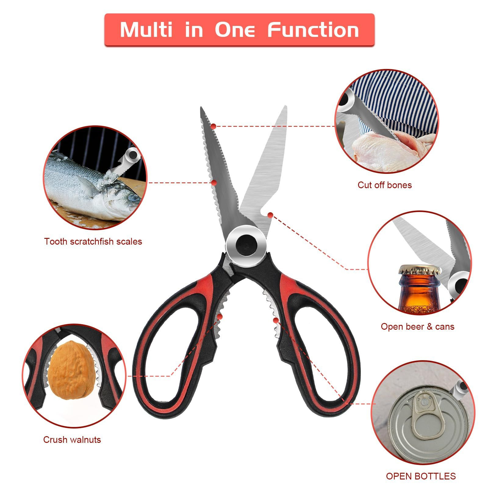 SZHLUX 2-Pack Kitchen Scissors Heavy Duty, Premium Sharp Shears for... gallery