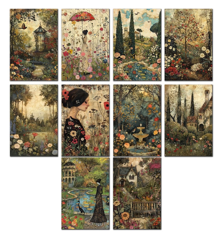 10 Assorted All Occasion Note Cards Blank Greeting Cards w/Envelopes Victorian