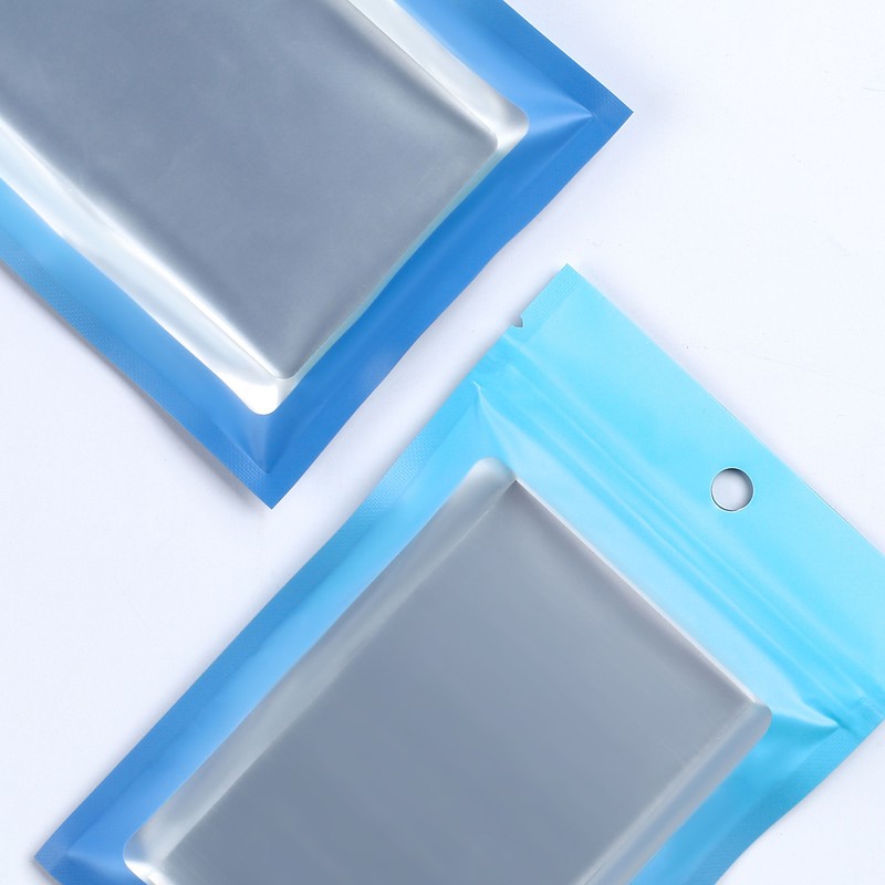100/200/500 Gradient Blue Window Flat Resealable QuickQlick Bags with Hang Hole gallery