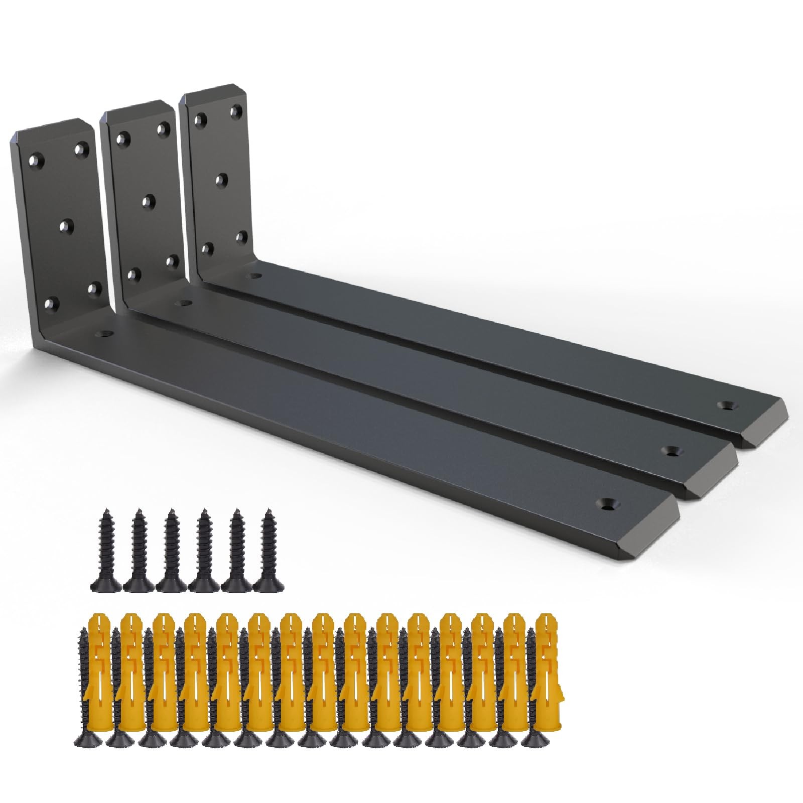 3 Pack 14inch Countertop Support Brackets,Black Shelf Brackets,Heavy Duty Ind... gallery