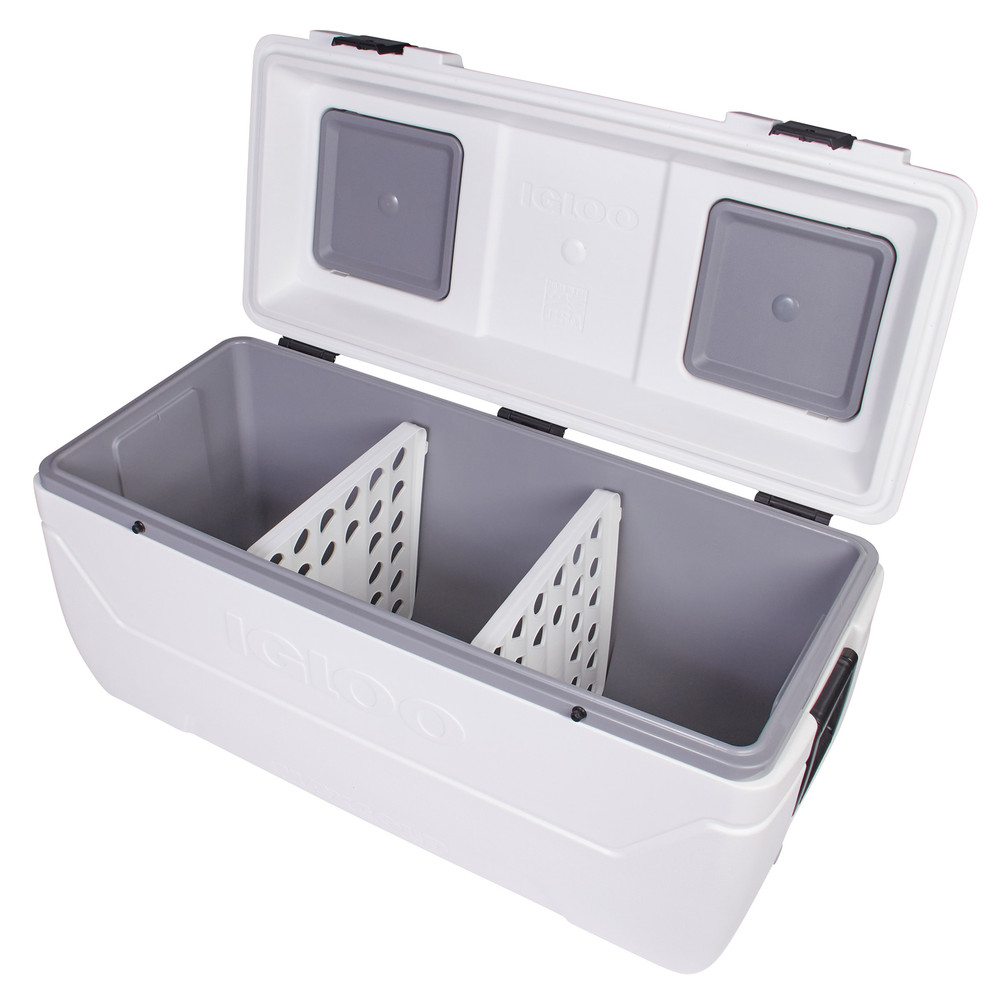 Igloo 165-Quart Maxcold Ice Chest Cooler, Butterfly Quick Access Hatch White NEW
