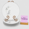 60's Harmony House China HARMONY ROSE 3504 Gray Floral White Dinner Plate Set 6 gallery