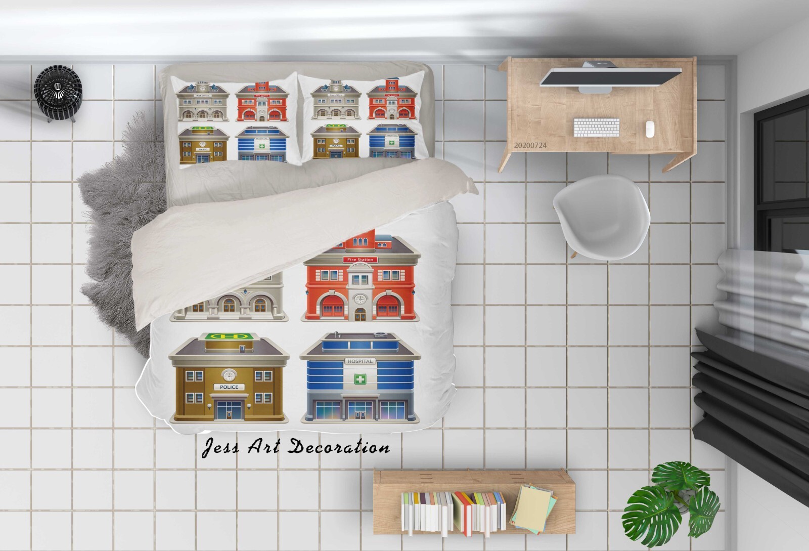 3D Cartoon Building Colorful Quilt Cover Set Bedding Sets Pillowcases 64 gallery