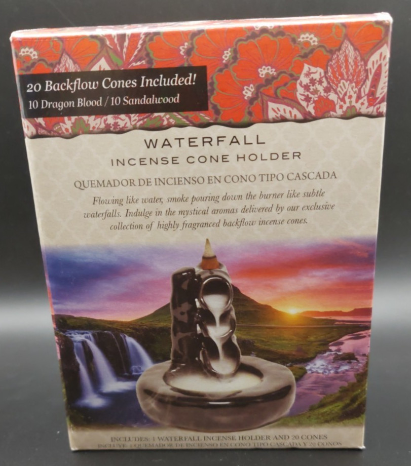 Waterfall Backflow Incense Cone Holder w/ 20 Cones – New Aromatherapy Set gallery