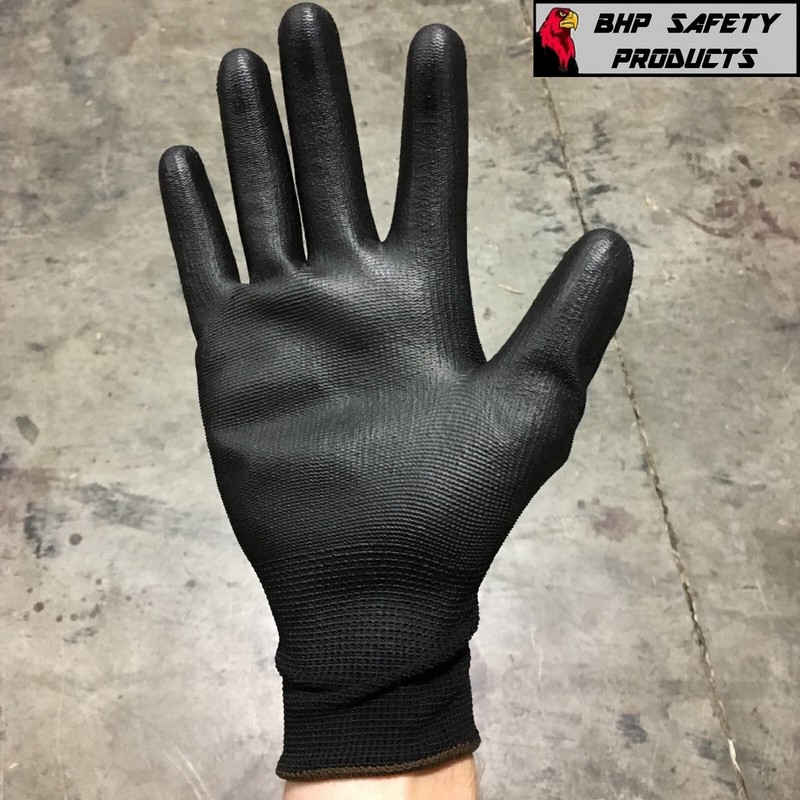 P-Grip Ultra-Thin Black Work Gloves Polyurethane Palm Coated Nylon Shell 24 Pair gallery