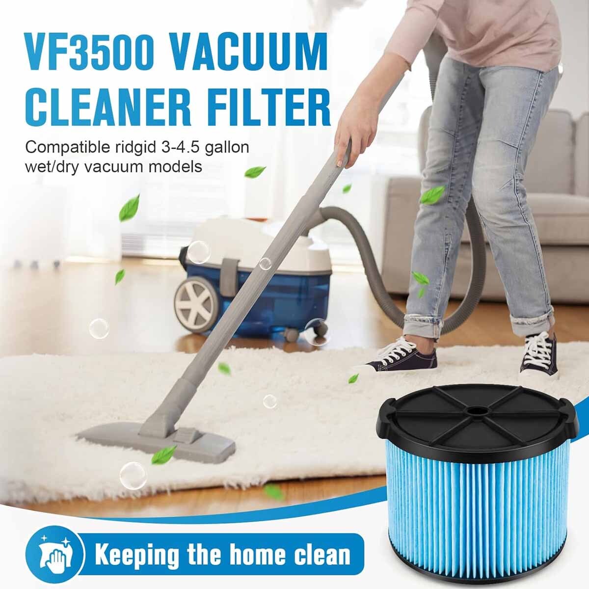 2 Pack VF3500 Replacement Filter for Ridgid WD4050 WD3050 3-4.5 Gallon Vacuum gallery