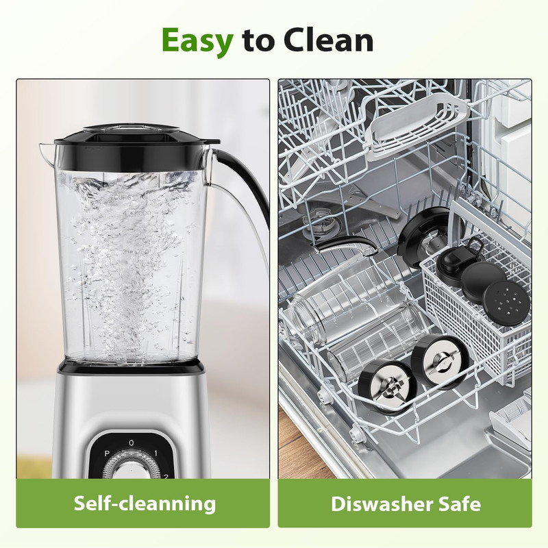 KOIOS Blender/Food Processor Combo Max 1000W, 4 in 1 34oz Pitcher, 22oz Blending gallery