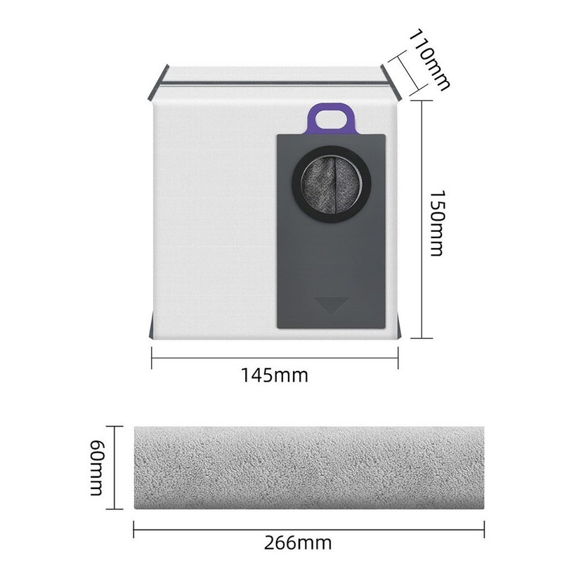 Microfiber Mop Cloth Kit for NARWAL Flow 2 Robot Vacuum and Mop - Grey 1/5 pcs gallery