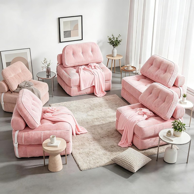 Futon Sofa Bed Chair Convertible Sleeper Bed Small Space No Assembly Required gallery