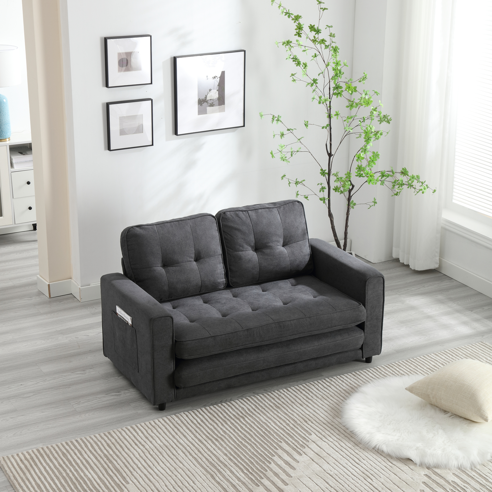 3 Fold Sofa Convertible Futon Pull Out Sofa Couch Bed Sleeper Chair Loveseat NEW gallery