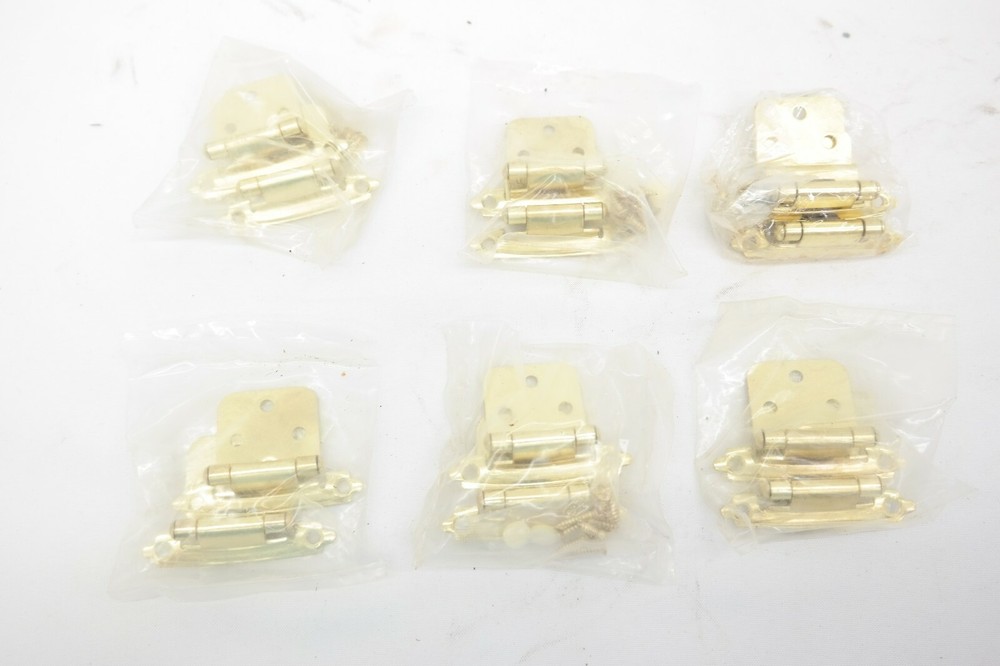 Self Closing Overlay Hinges Gold Tone & Silver Tone 8 Pairs Mixed Lot T5