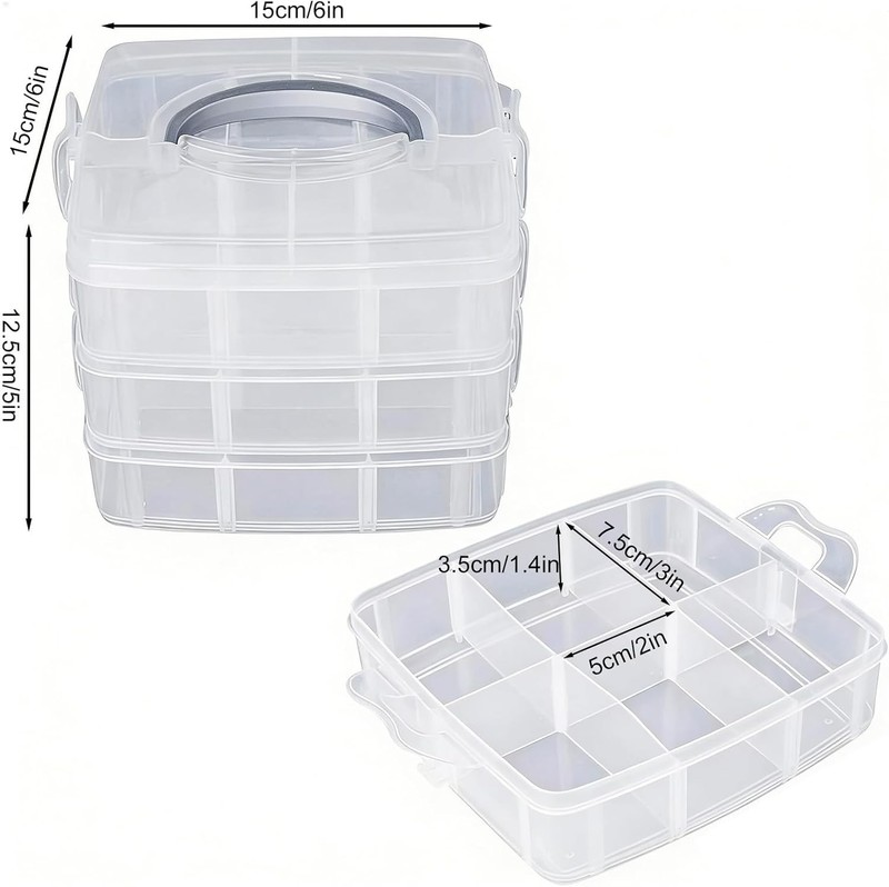 Effortless Organization with 3-Tier Transparent Compartment Box - 27 Sections gallery