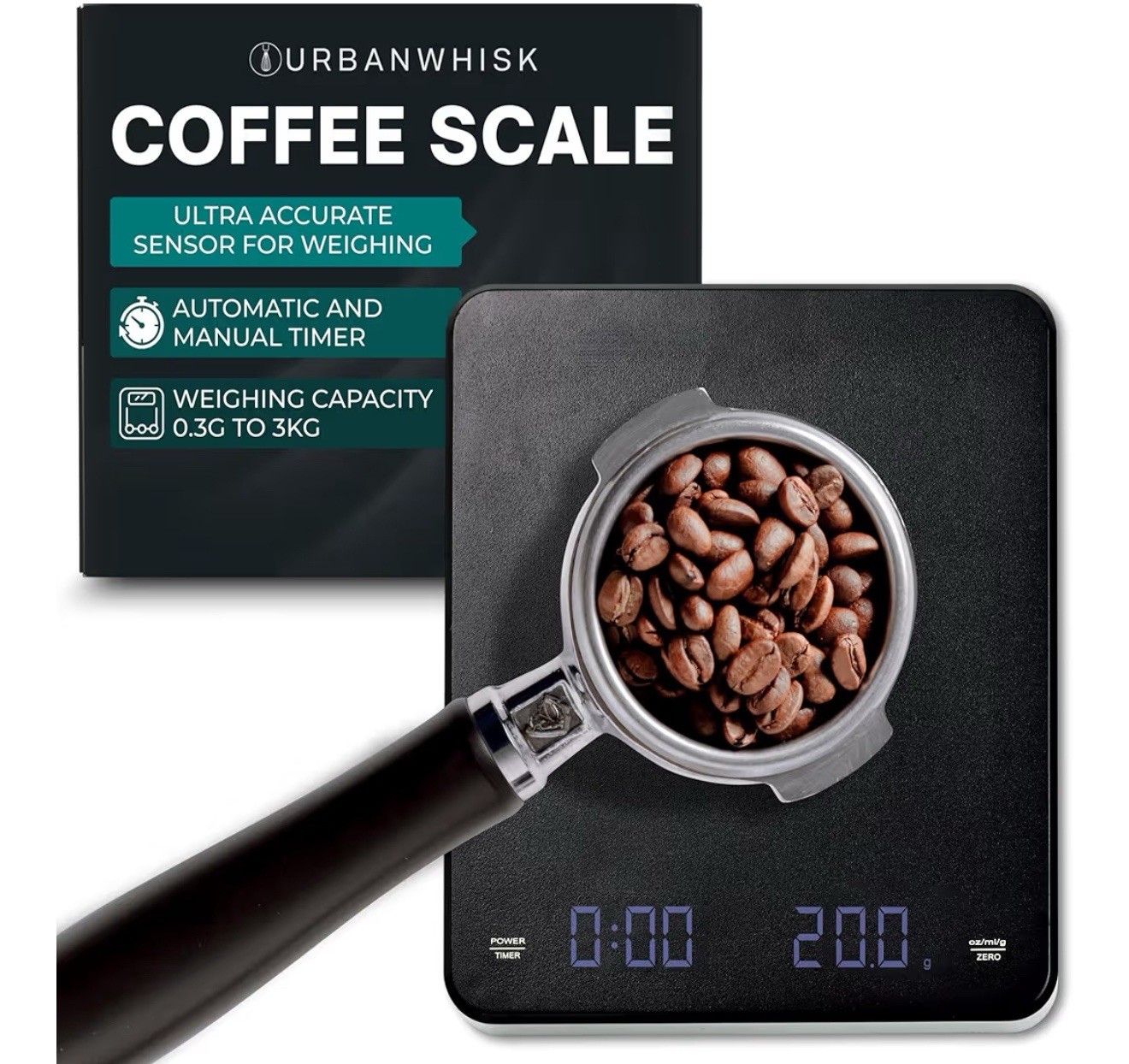 Rechargeable Digital Electronic Coffee Espresso Scale With Timer USB C 3KG/0.1G gallery