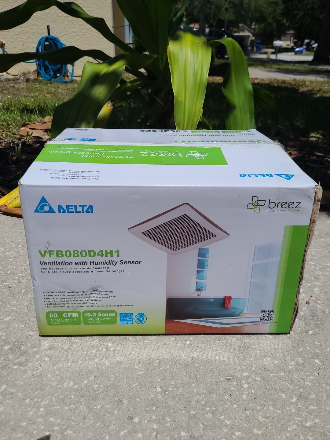 Delta Breez Ventilation System VFB080D4H1 Humidity Sensor LED Light New Open Box gallery