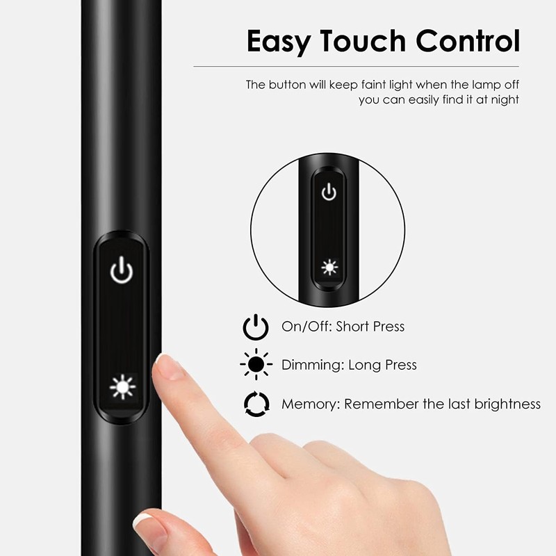 20W LED Torchiere Floor Lamp with Touch Control & Dimmable Brightness - 50000hrs gallery