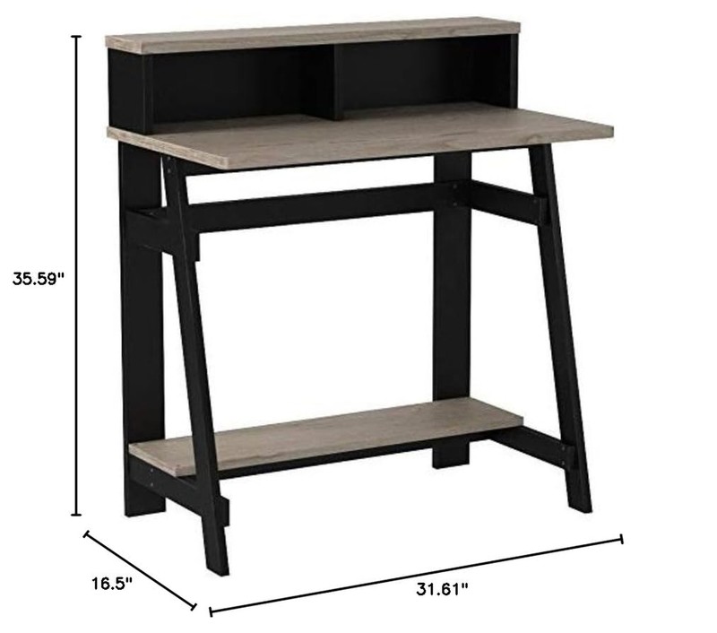 Furinno Simplistic A Frame Computer Desk, Black/French Oak Grey A-frame Design gallery