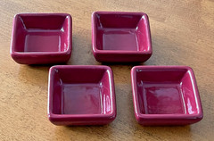 Pampered Chef Simple Additions Petite Squares Cranberry Dip Bowls 0708C Set of 4