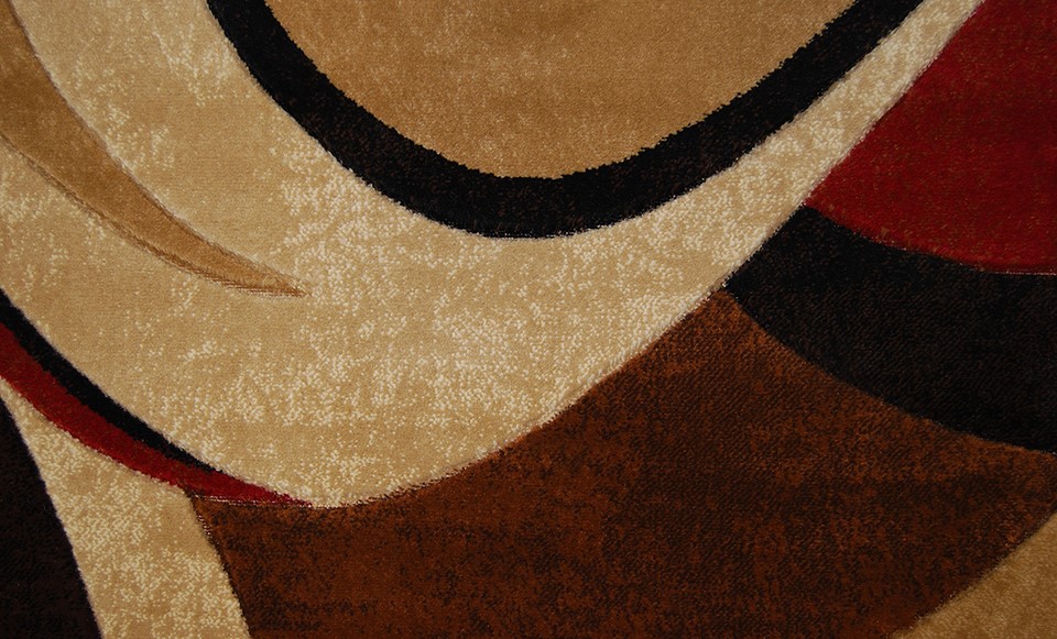 Modern Curves Brown Area Rug 2x7 Contemporary Waves Runner - Actual 1'9"x7' 2" gallery