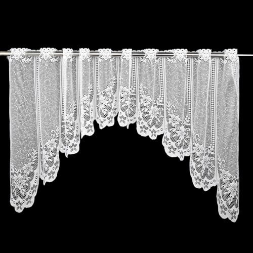 White Short Lace Cafe Valance,Beautiful 63"W x 24"L (Pack of 1) Upperjhm-05 gallery