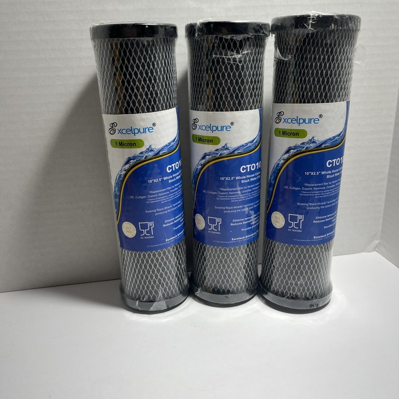 Excelpure CT010 Sintering Activate Carbon Block Water Filter 10" x 2.5" Sediment gallery