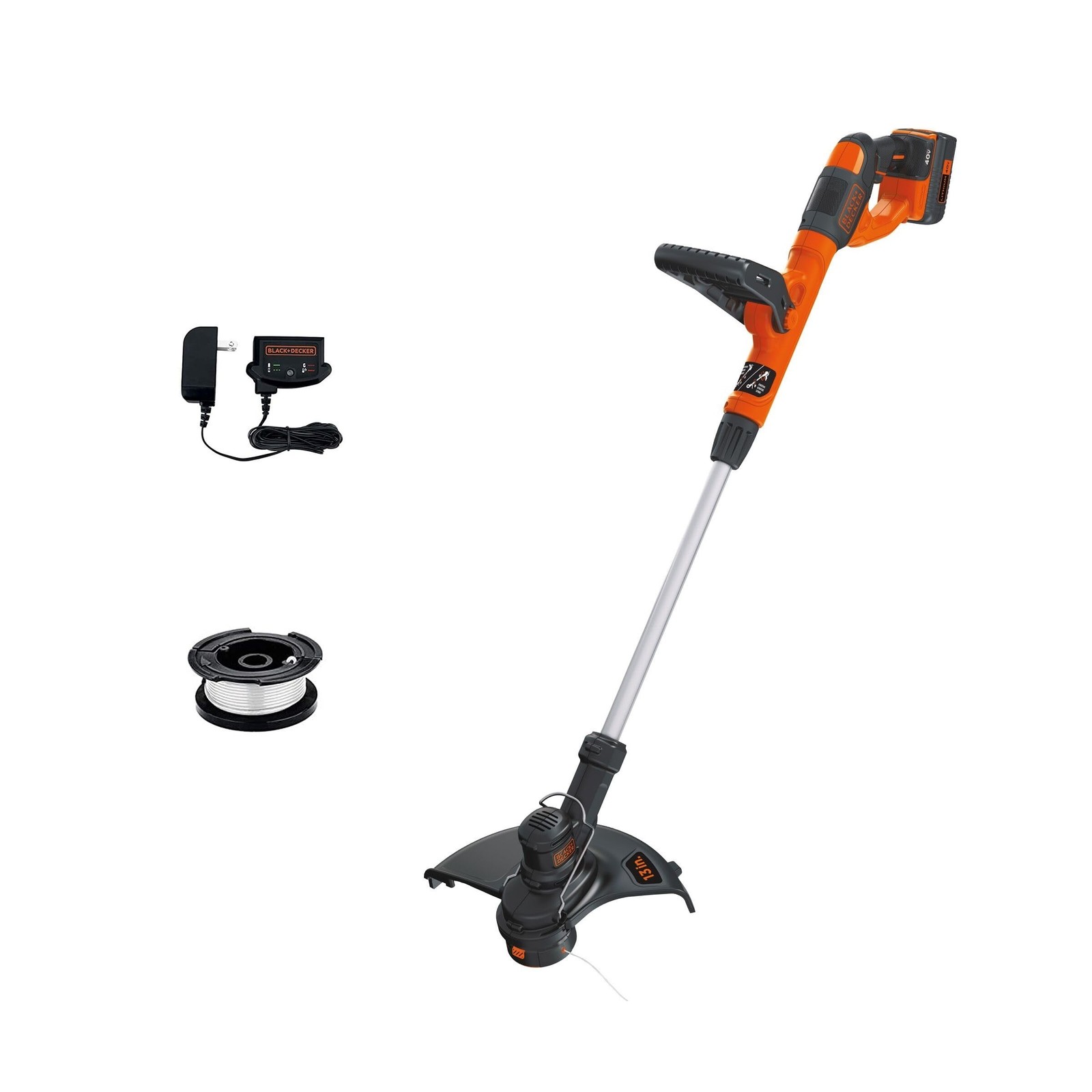 Black+Decker 40V MAX 13 Inch String Trimmer and Lawn Edger with Battery and C... gallery
