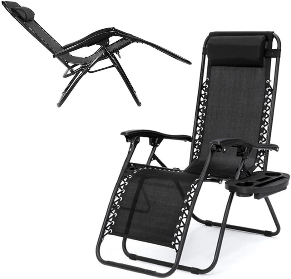 Zero Gravity Chair, Folding Outdoor Patio Lounge Recliner w/ Cup Holder gallery