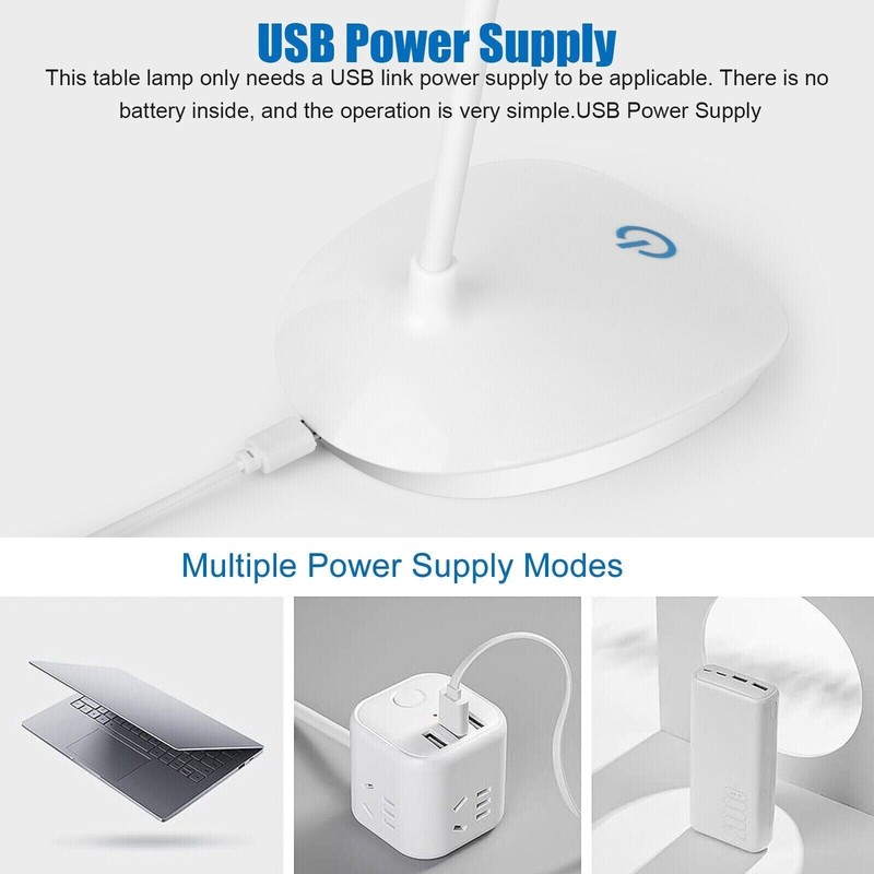 LED Desk Light Dimmable Bedside Reading Night Lamp USB Rechargeable Touch Sensor gallery