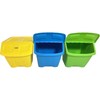 Redmon 10-Gal Stackable Shutter Bins, 3-Piece Recycling Storage Set, Multi-Color gallery