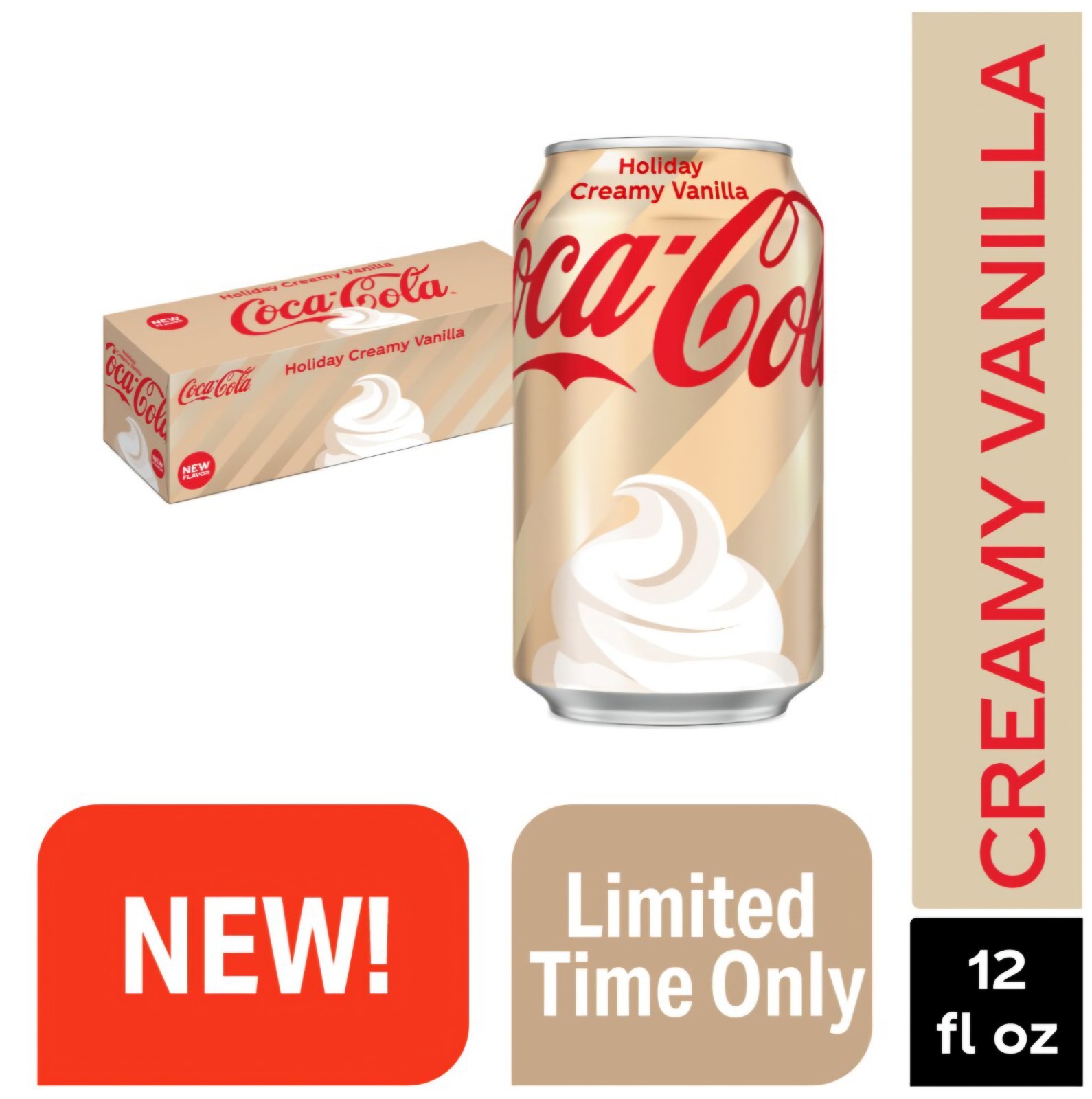 2x Coca Cola Holiday Creamy Vanilla Limited Edition Soda 12 oz Rare New gallery