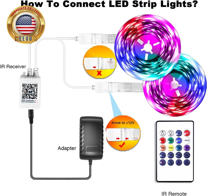 Bluetooth Led Strip Lights 100Ft (2 Rolls of 50Ft), RGB Color Changing LED Light gallery