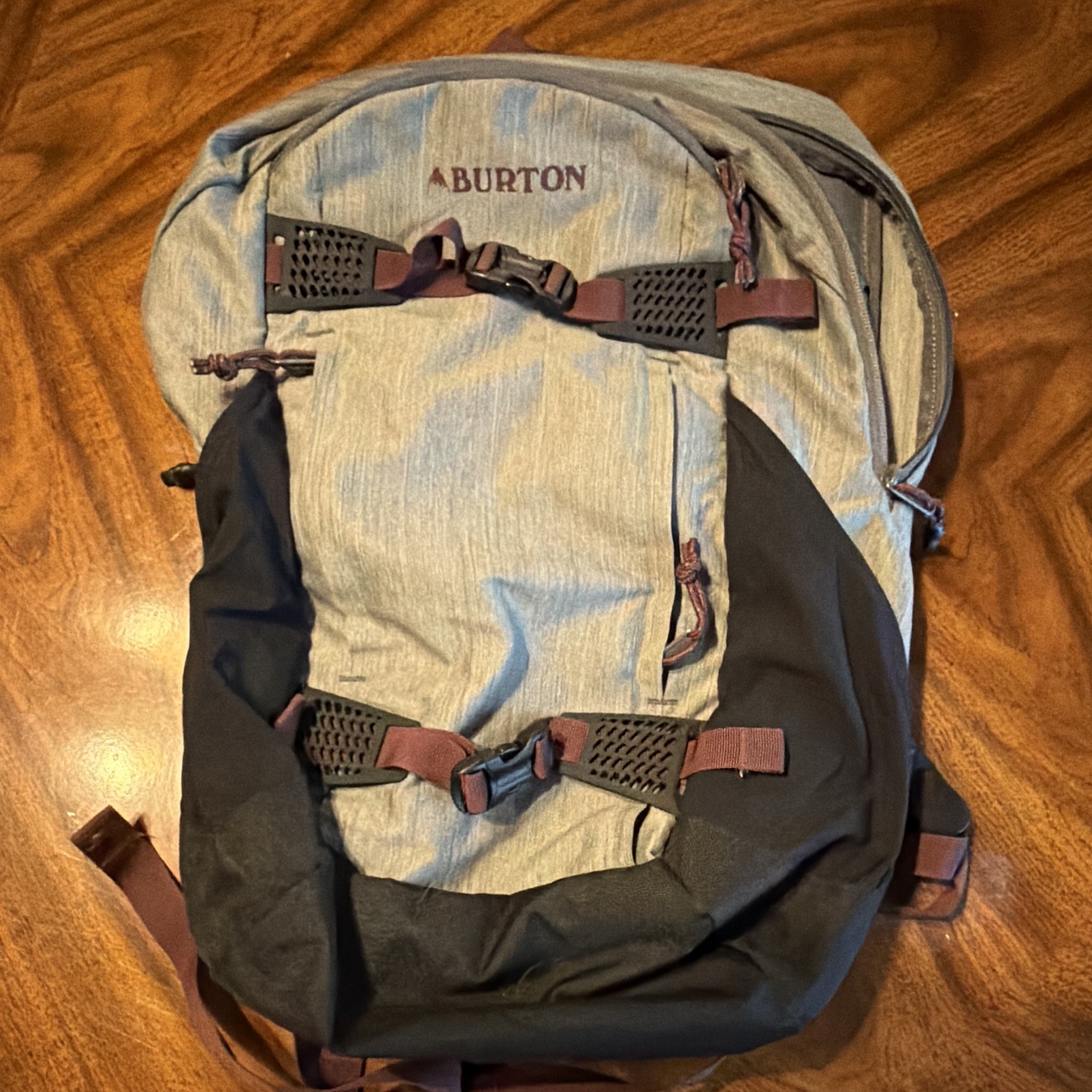 Burton Gray/Black Backpack Buckle Closure Padded Straps External Pockets 2