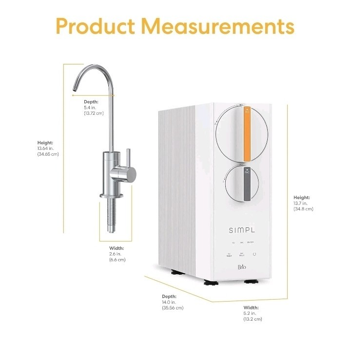 Brio SIMPL Reverse Osmosis Tankless Water Filter System 4-Stage | 600GPD No Filt gallery