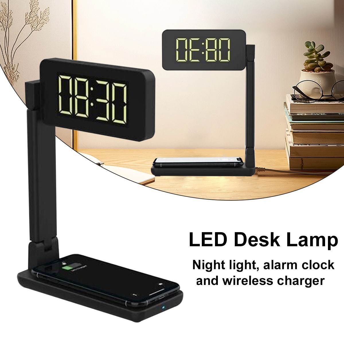 Desk Lamp, Desk Light with Wireless Charger, USB Charging Port, Dimmable Office gallery